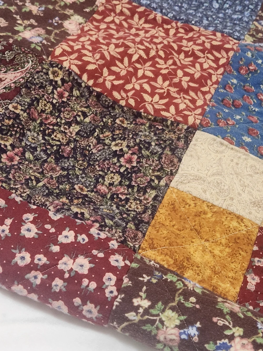 Reversible Patchwork Rag Quilt Throw Blanket 61